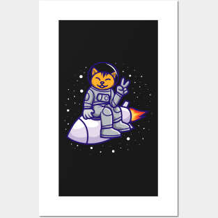 Cat On A Rocket Posters and Art